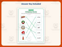 Christmas Words Matching Worksheet – Kindergarten Grammar Practice preview 3