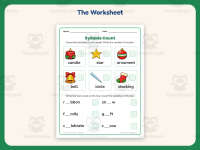 Christmas Words Syllable Worksheet – 1st Grade Syllables Practice preview 2