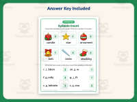 Christmas Words Syllable Worksheet – 1st Grade Syllables Practice preview 3