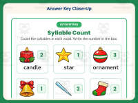 Christmas Words Syllable Worksheet – 1st Grade Syllables Practice preview 7