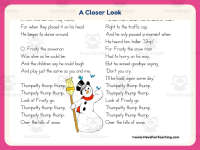 Christmas Worksheet: Frosty the Snowman Lyrics – PreK-6th Grade preview 3