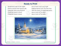 Christmas Worksheet: Silent Night Lyrics – 3rd Grade Holiday Practice preview 7