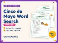 Cinco de Mayo Word Search Worksheet – 3rd Grade Holiday Practice preview