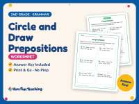 Circle and Draw Prepositions Worksheet – 2nd Grade Grammar Practice preview