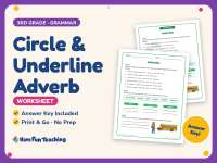 Circle & Underline Adverb Worksheet – 3rd Grade Adverbs Practice preview