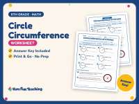 Circle Circumference Worksheet – 6th Grade Geometry & Measurement preview