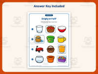 Circling Empty Full Examples Worksheet – Kindergarten Capacity preview 3