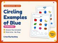 Circling Examples of Blue Worksheet – Kindergarten Colors Practice preview