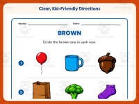 Circling Examples of Brown Worksheet – Kindergarten Colors Practice preview 4