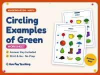 Circling Examples of Green Worksheet – Kindergarten Colors Practice preview