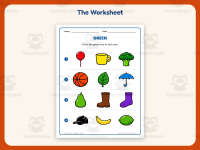 Circling Examples of Green Worksheet – Kindergarten Colors Practice preview 2