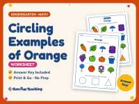 Circling Examples of Orange Worksheet – Kindergarten Colors Practice preview