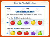 Circling Ordinal Numbers Worksheet – Kindergarten Counting Practice preview 4