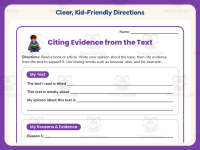 Citing Evidence from the Text Worksheet – 3rd Grade Essays Practice preview 4