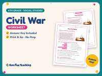 Civil War Worksheet – 4th Grade America & History Practice preview