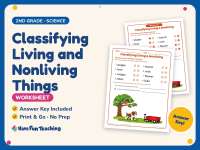 Classifying Living and Nonliving Things Worksheet – 2nd Grade Practice preview