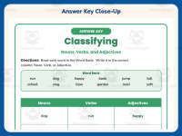Classifying Nouns, Verbs, or Adjectives Worksheet – 2nd Grade Practice preview 7
