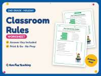 Classroom Rules Worksheet – 2nd Grade Back to School Practice preview