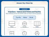Color Halves Thirds Fourths Worksheet – 2nd Grade Fractions Practice preview 7