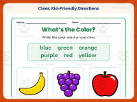 Color Names Pictures Worksheet – Kindergarten Colors Practice preview 4