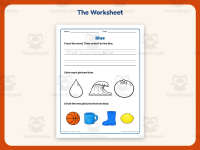 Coloring Blue Pictures Worksheet – Kindergarten Colors Practice preview 2