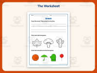Coloring Green Pictures Worksheet – Kindergarten Colors Practice preview 2