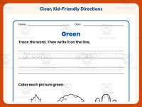 Coloring Green Pictures Worksheet – Kindergarten Colors Practice preview 4
