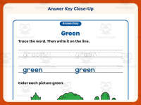 Coloring Green Pictures Worksheet – Kindergarten Colors Practice preview 7