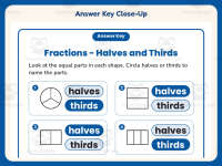 Coloring Halves Thirds Worksheet – 2nd Grade Fractions Practice preview 7
