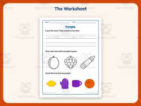 Coloring Purple Pictures Worksheet – Kindergarten Colors Practice preview 2