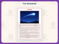 Comets Reading Comprehension Worksheet – 3rd Grade Space Practice preview 2