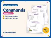 Commands Worksheet – 2nd Grade Themed Writing Paper Practice preview