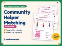 Community Helper Matching Worksheet – 1st Grade Social Studies preview