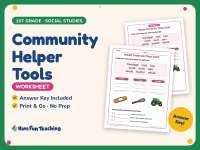 Community Helper Tools Worksheet – 1st Grade Social Studies Practice preview