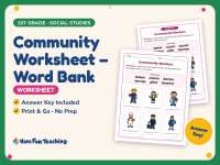 Community Worksheet – Word Bank – 1st Grade People Practice preview