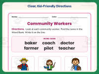 Community Worksheet – Word Bank – 1st Grade People Practice preview 4