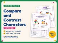 Compare and Contrast Characters Worksheet – 1st Grade Reading Practice preview