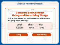 Compare and Contrast Living and Non Living Worksheet – 2nd Grade preview 4