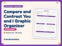 Compare and Contrast You and I Graphic Organizer – 3rd Grade Grammar preview