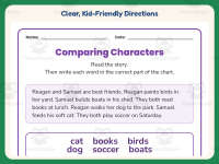Comparing Characters Worksheet – 1st Grade Compare and Contrast preview 4