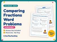 Comparing Fractions Word Problems Worksheet – 4th Grade Inequalities preview