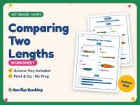 Comparing Two Lengths Worksheet – 1st Grade Measurement & Size preview