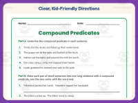 Compound Predicates Sentences Worksheet – 3rd Grade Practice preview 4