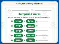 Compound Words Equations Worksheet – 2nd Grade Grammar Practice preview 4
