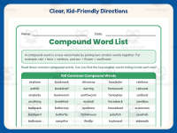Compound Words Worksheet: Compound Word List – 2nd Grade Grammar preview 4