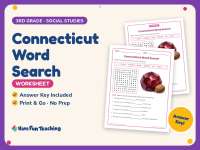 Connecticut Word Search Worksheet – 3rd Grade States Practice preview