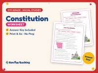 Constitution Worksheet – 5th Grade America & Government Practice preview