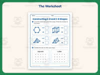 Construct 2-D and 3-D Shapes Worksheet – 1st Grade Geometry Practice preview 2
