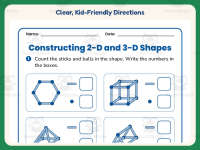 Construct 2-D and 3-D Shapes Worksheet – 1st Grade Geometry Practice preview 4