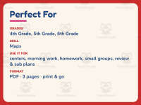 Coordinate Grid Map Location Worksheet – 5th Grade Maps Practice preview 6
